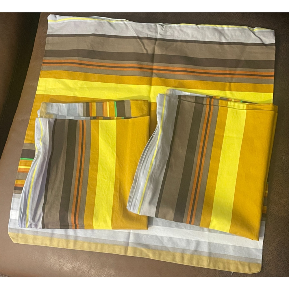 3 IKEA Striped Pillow Cover 20x20 Stockholm Yellow Multicolor Cushion Cover